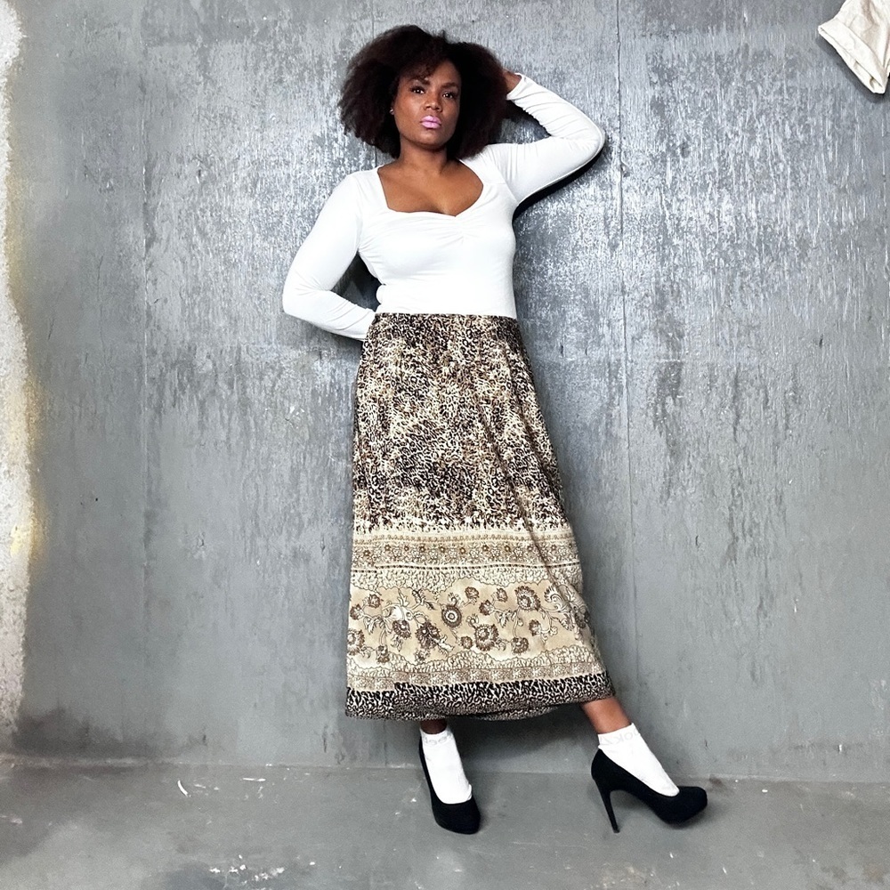 Vintagee Midi Wrap Printed Skirt, XXL - Picture 3 of 7